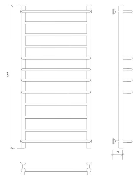 Полотенцесушитель водяной 120x50 Модена 2 (хром) Secado арт. 4603777480127