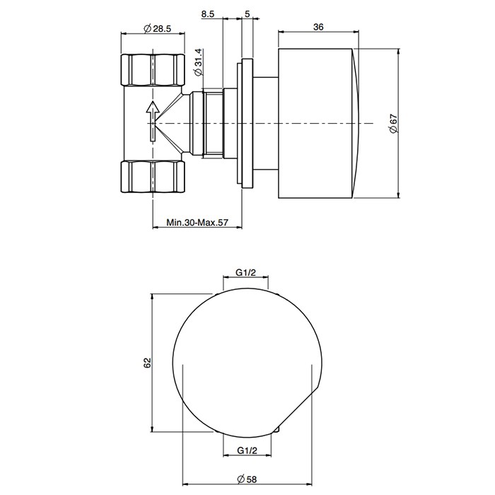 Fima Carlo Frattini Смеситель для раковины, встраиваемый, So, F3183N1CR цвет: хром