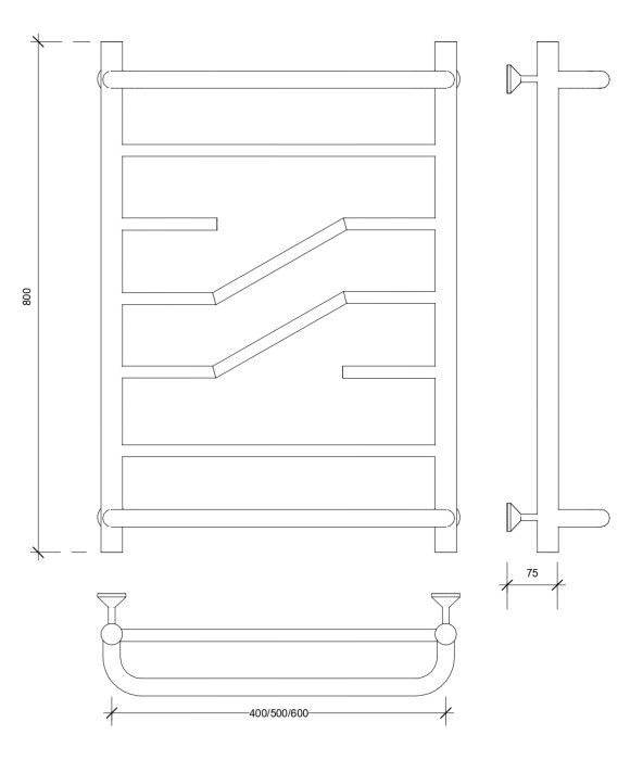 Полотенцесушитель водяной 80x40 Риволи СП (хром) Secado арт. 4603777448240