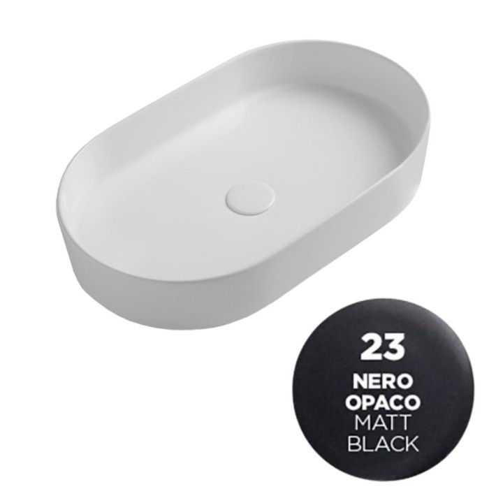 Накладная раковина, 60x36xh12 см, Olympia ceramica Smash, черный матовый арт. SMA42SO6023