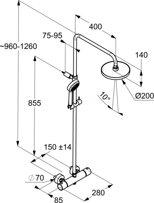 Душевая система, logo Kludi, хром - 6809305-00