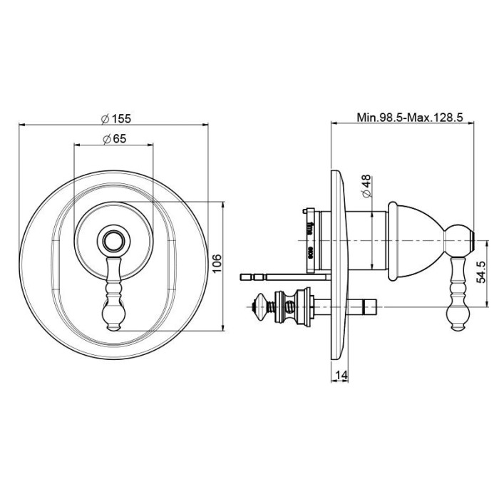 Fima Carlo Frattini Встроенный смеситель с переключателем на 2 источника, Elizabeth, F5089X2CR цвет: хром