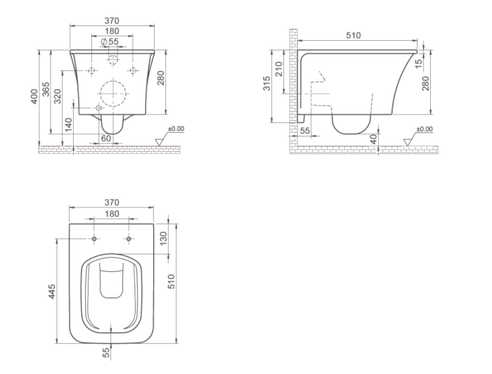 Подвесной унитаз glossy white, Boheme Mirage - 965-W
