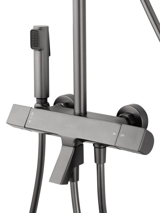 Душевая система с термостатом, Wonzon & Woghand The one, WW-B3094-BGG цвет: графит