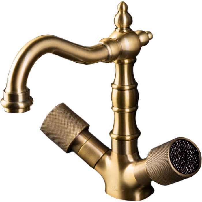 Смеситель для умывальника, высокий black, bronze, Boheme Royal cristal - 312-Royal/CRST Black