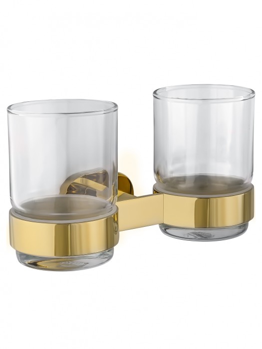 Два стакана для зубных щеток с держателем, Wonzon &amp; Woghand First, WW-8428-LG цвет: золото