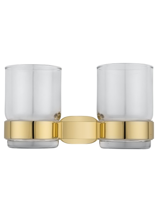 Два стакана для зубных щеток с держателем, Wonzon & Woghand First, WW-8428-LG цвет: золото