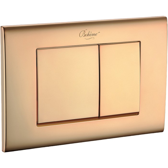 Кнопка для инсталляции, пластик gold, glossy, квадратная, Boheme - 655