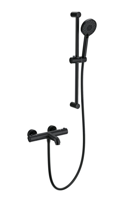 Смеситель для ванны с душевым гарнитуром и термостатом, Wonzon &amp; Woghand, WW-C2006-A-MB цвет: черный