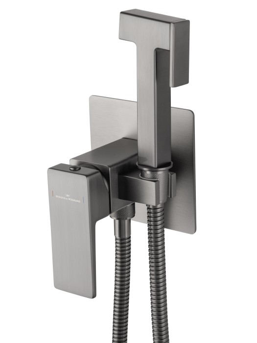 Смеситель с гигиеническим душем встраиваемый, Wonzon & Woghand Cube 2.0, WW-88829068-BGM цвет: графит