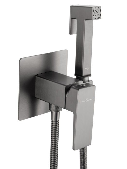 Смеситель с гигиеническим душем встраиваемый, Wonzon & Woghand Cube 2.0, WW-88829068-BGM цвет: графит