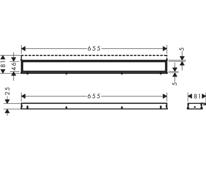 Внешняя часть трапа для душа Match, 70 см, с регулировкой по высоте RainDrain Match Hansgrohe, белый арт. 56037450