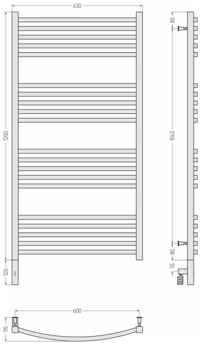 Сунержа Электрический полотенцесушитель 1000x300, Аркус 3.0, 071-5704-1260 цвет: сатин