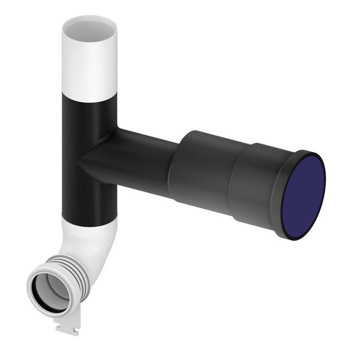 Сливной патрубок с отводом для подключения к вентиляции dn 70, 90 градусов, отвод вправо, TECE арт. 9820078