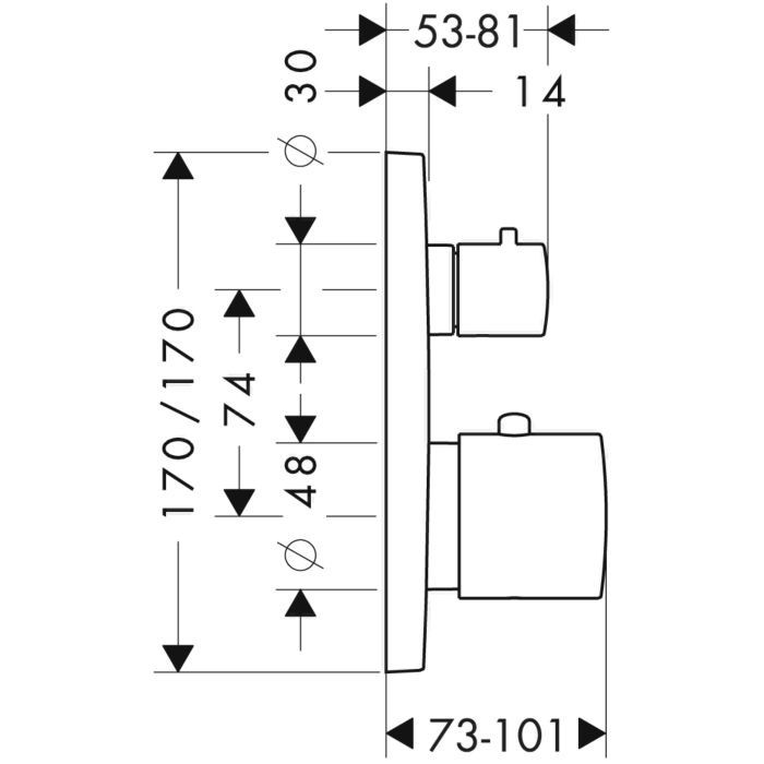 Термостат для душа Citterio M Axor, шлифованное красное золото арт. 34725310