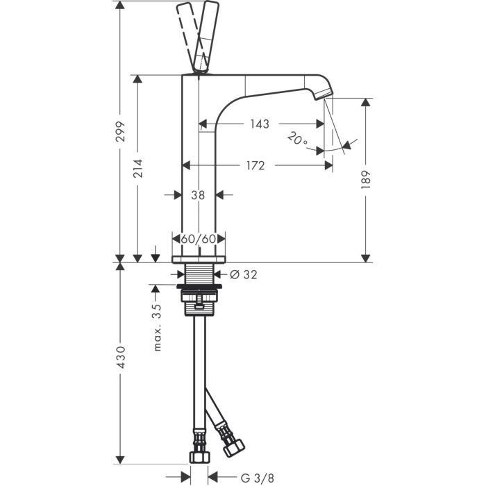 Смеситель для раковины Citterio E Axor, шлифованное золото арт. 36103250