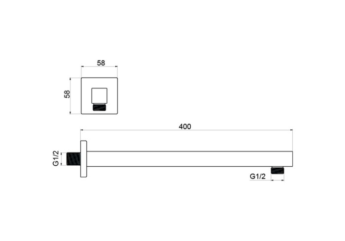 Держатель верхнего душа настенный 400 мм, Aquatek, хром арт. AQ2177CR