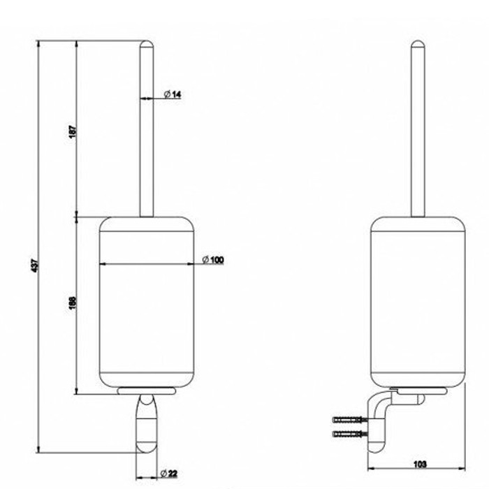 Ершик для унитаза подвесной, Gessi Goccia, белый/черный арт. 38020#079