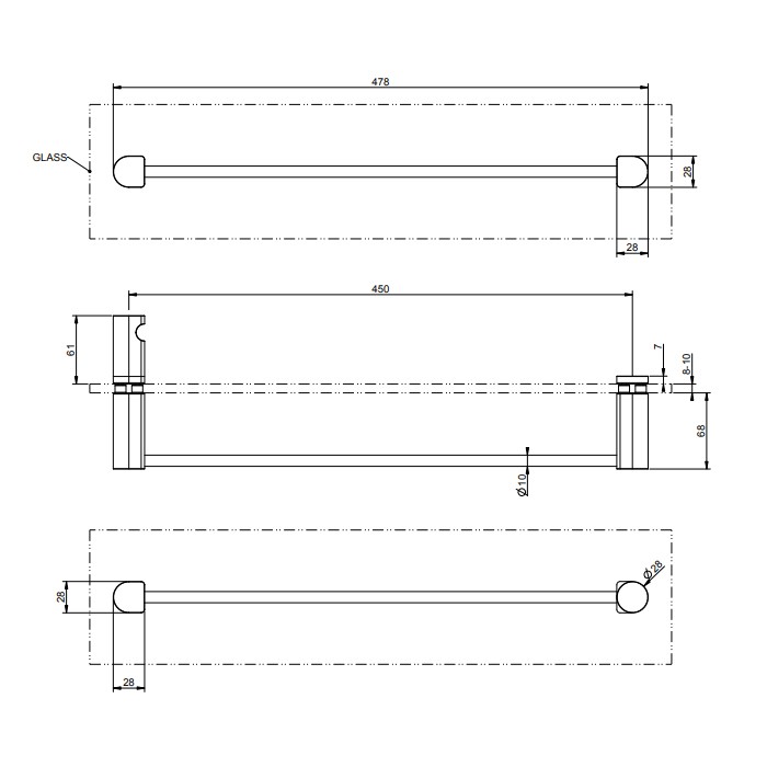 Полотенцедержатель 45 см, Gessi Rilievo, хром арт. 59564#031