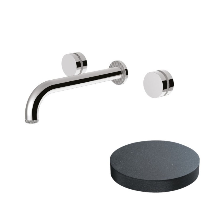 Встраиваемый смеситель на раковину, двухрычажный, излив 20 см, Giulini My ring deluxe, графит арт. MR0123DLEPGF