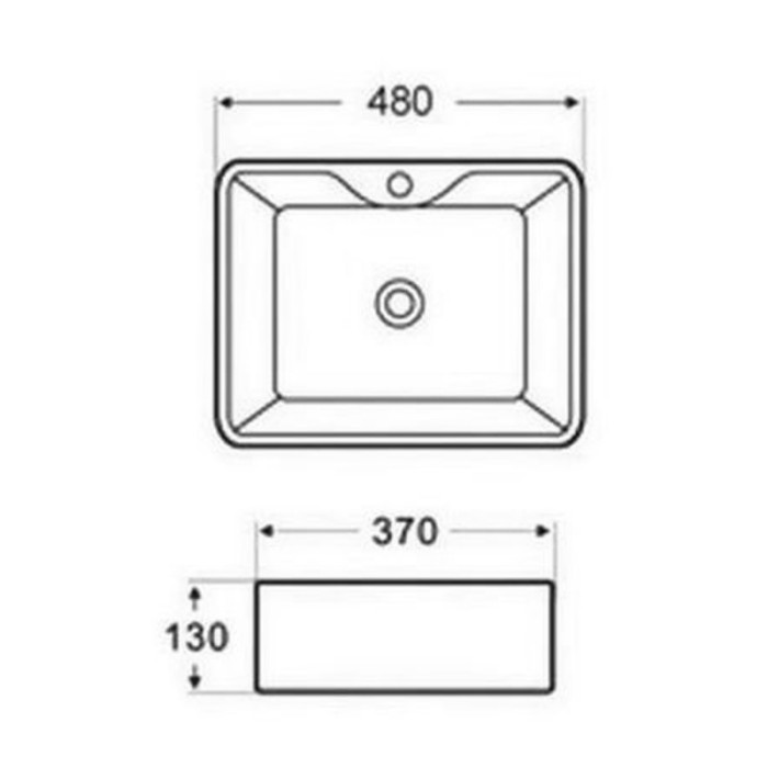 Раковина 480х370х130 накладная, белая, Azario - AZ-2010