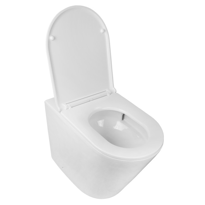 Унитаз приставной 580х360х430 безободковый, быстросъемное сиденье микролифт, с системой смыва Tornado, Azario Gloria арт. AZ-1003D-UQ1