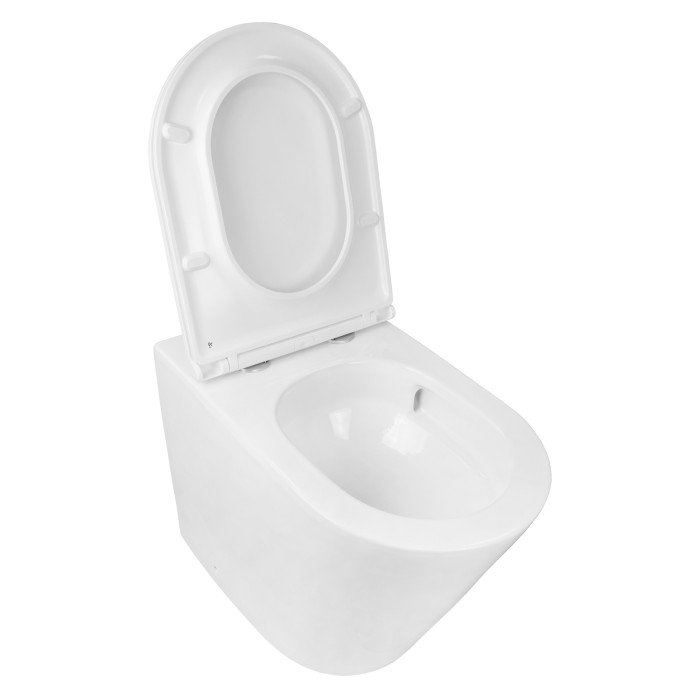 Унитаз приставной 580х360х430 безободковый, быстросъемное сиденье микролифт, с системой смыва Tornado, Azario Gloria арт. AZ-1003D-UQ1