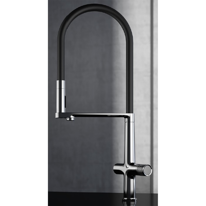 Смеситель для кухонной мойки, гибкий излив, керамический картиридж, хром, Azario ADVANTAGE арт. AZ-VRG569223C