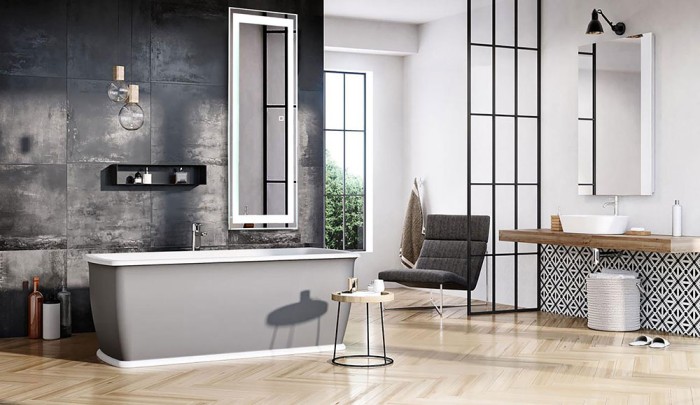 Зеркало Лира 600х1200 c подсветкой и диммером, сенсорный выключатель, Azario Стив - ФР-00002160