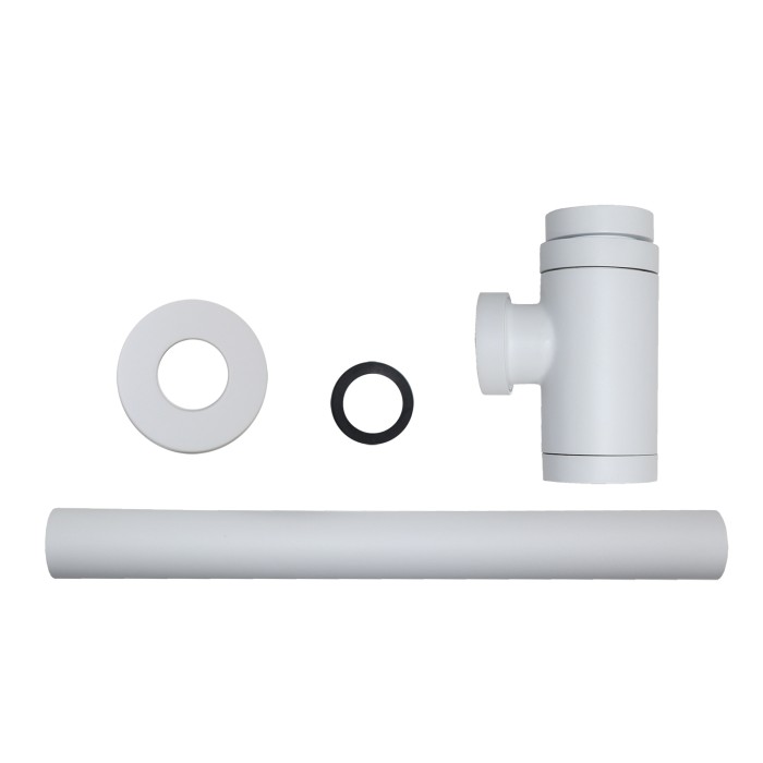 Сифон для раковины G 1 1/4, без выпуска, цилиндр, латунь, белый Azario, Basic - AZ-108-WHI