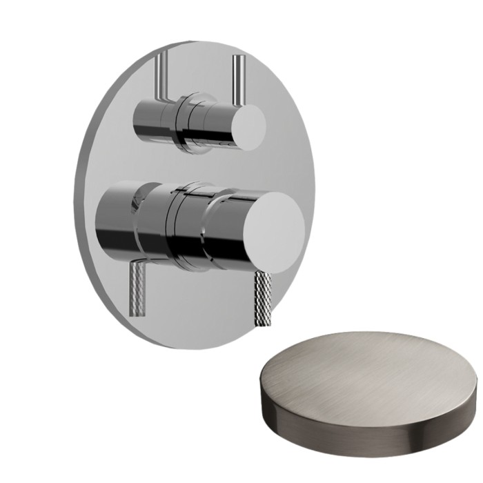 Внешняя часть смесителя для душа встраиваемого с дивертером-рычагом, на 2 режима, Giulini My future deluxe, никель матовый арт. 5964-2DEPNKO