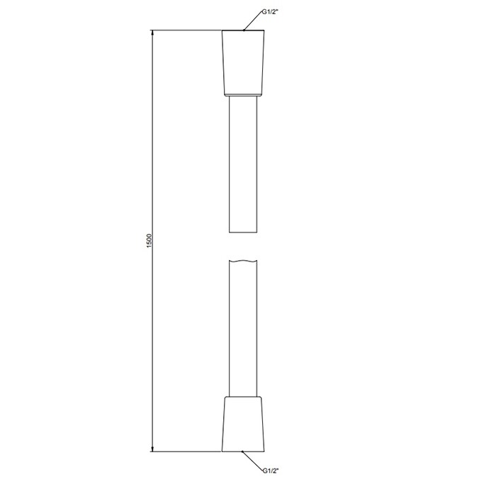 Шланг Сromalux с коническим соединением на 1/2", 1,5м, Gessi Emporio shower, finox brushed nickel арт. 01637#149
