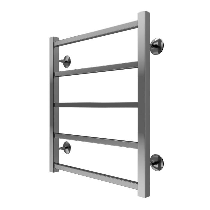 Полотенцесушитель водяной 500/600 квадрат, 5 секций, нижнее/диагональное подключение, 1/2", хром, Ancona Azario - AZ75556