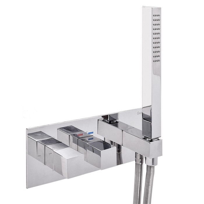 Встраиваемый термостатический смеситель с 2 выходами, встраиваемый бокс, Giulini Pablolux, хром арт. 8272