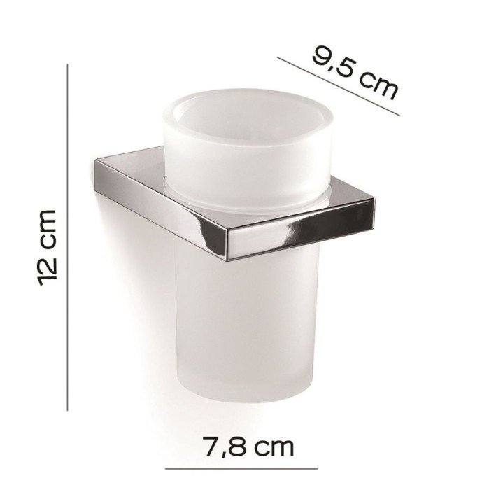 Настенный стеклянный стакан Lanzarote Gedy, A310(13) цвет: хром
