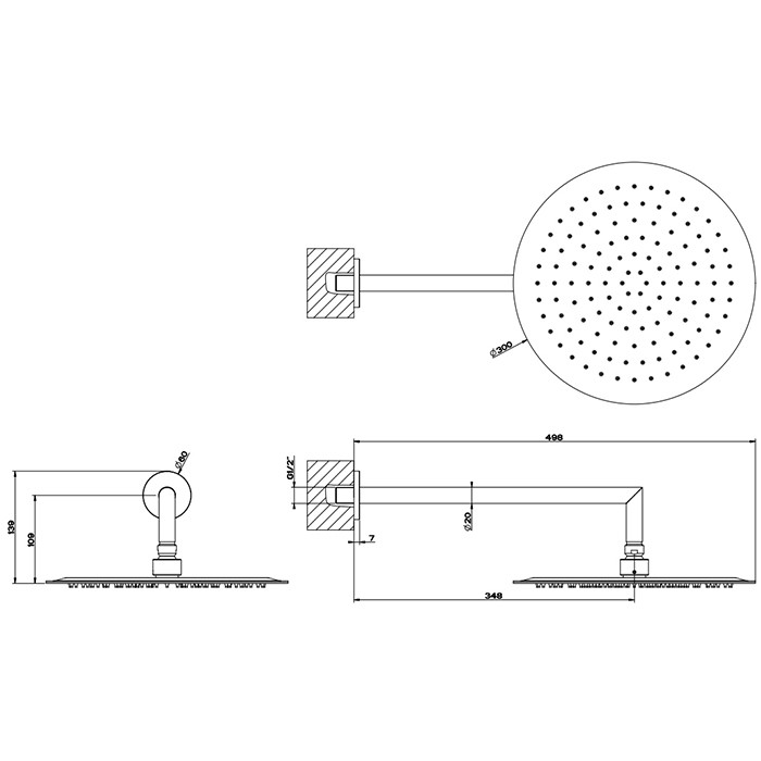 Верхний душ, подвесной, поворотная, с защитой от известкового налёта, Gessi Emporio shower, mirror steel арт. 47257#238
