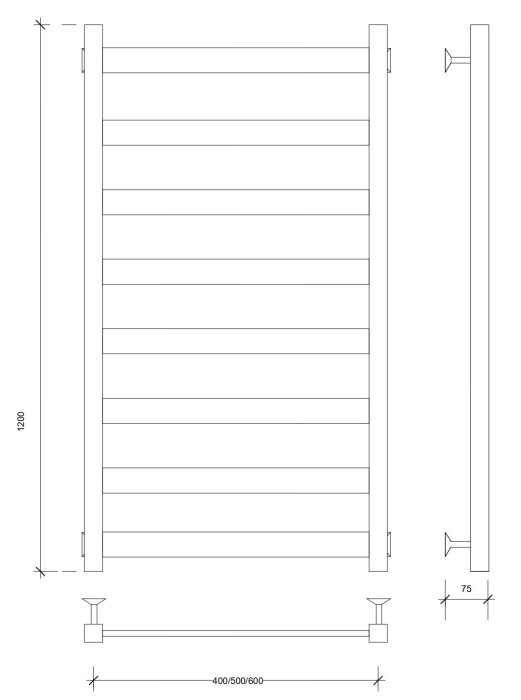 Полотенцесушитель водяной 120x40 Комано 1 (хром) Secado арт. 4603777474836