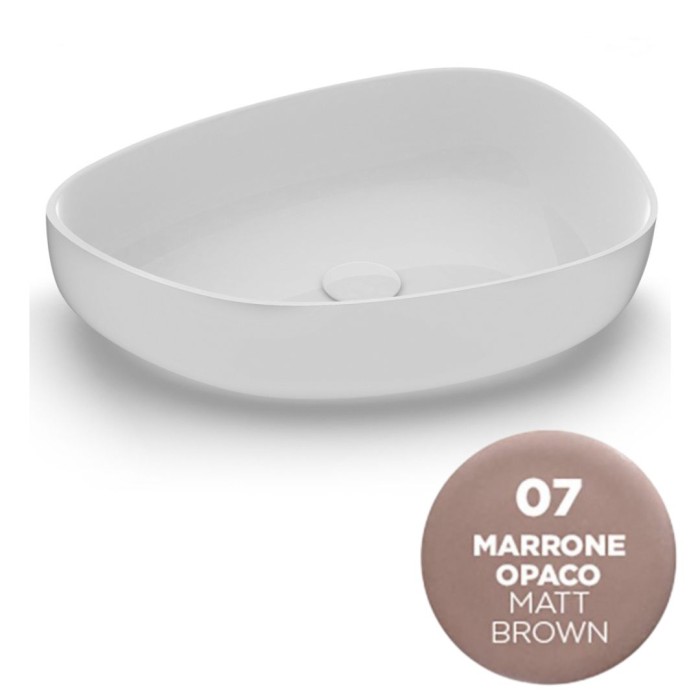 Накладная раковина, 55x42xh14 см, Olympia ceramica Metamorfosi, бежевый матовый арт. MET4255007