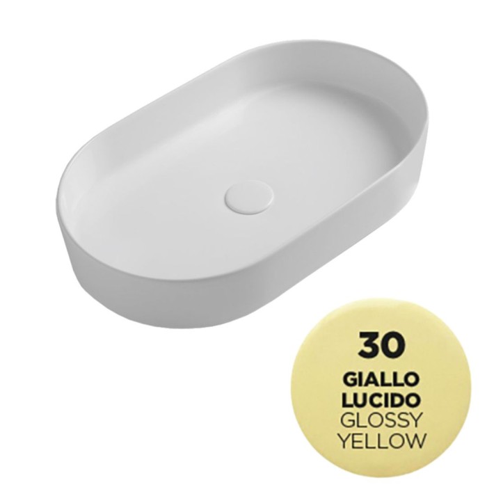 Накладная раковина, 60x36xh12 см, Olympia ceramica Smash, желтый глянцевый арт. SMA42SO6030