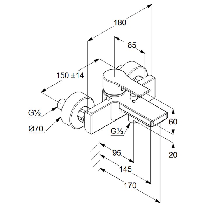 Однорычажный смеситель для ванны и душа, матовый, zenta sl Kludi, черный матовый - 486703965