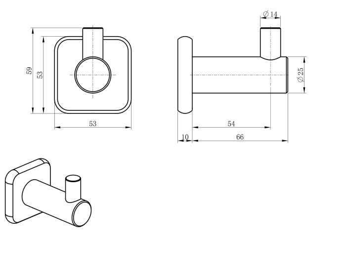 Крючок для ванной, Wonzon & Woghand, WW-V1301-BG цвет: золото