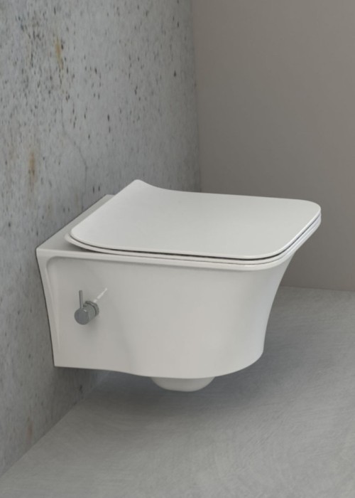 Подвесной унитаз с биде glossy white, Boheme Mirage - 965-2