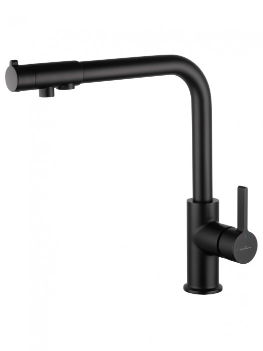 Смеситель для кухни c подключением фильтра, Wonzon &amp; Woghand, WW-88458008-MB цвет: черный