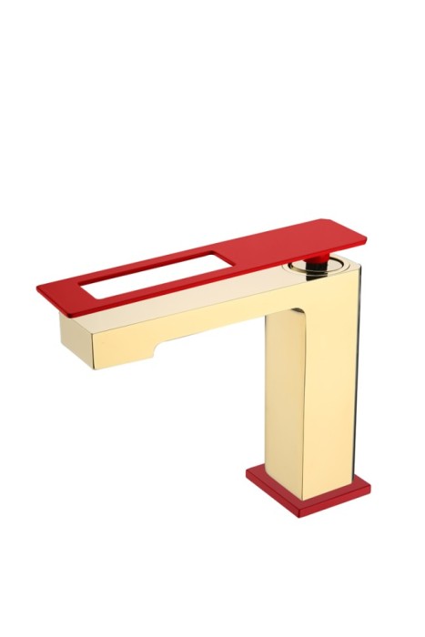 Смеситель для раковины низкий gold-red, Boheme Q - 141-GR