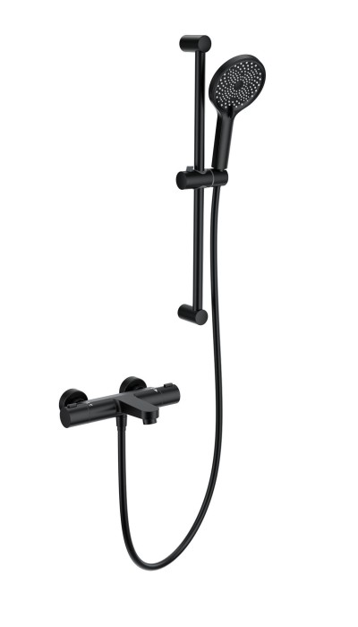 Смеситель для ванны с душевым гарнитуром и термостатом, Wonzon &amp; Woghand, WW-C2018-A-MB цвет: черный