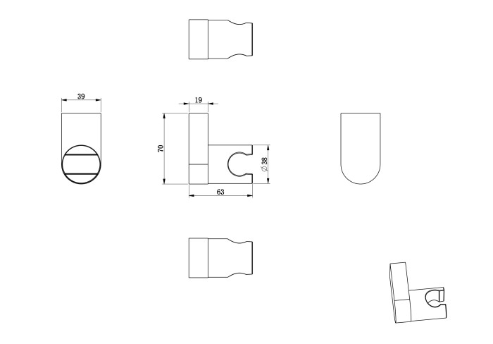 Настенный держатель, Wonzon & Woghand, WW-994207-BG цвет: золото