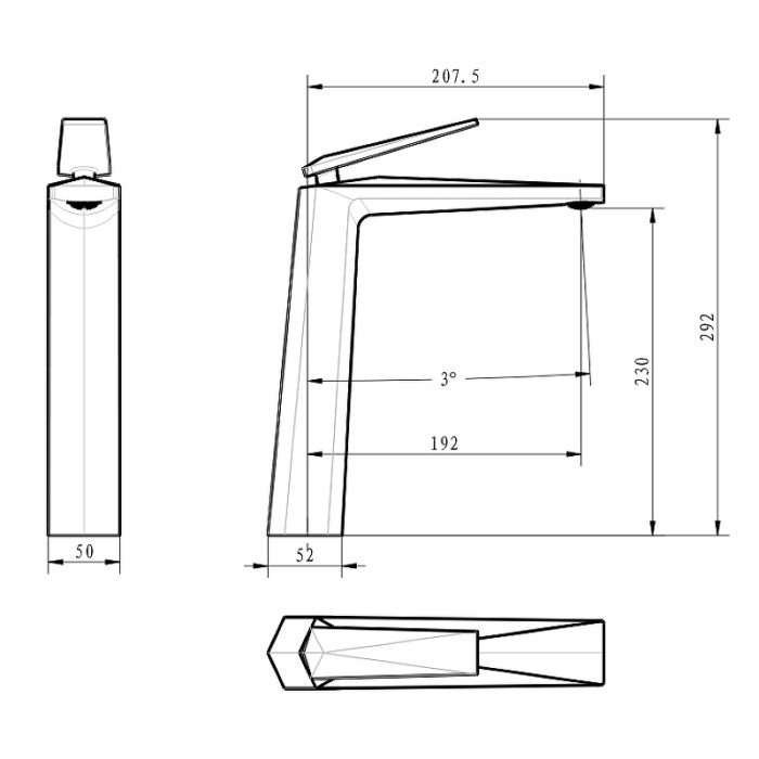 Смеситель для раковины, белый, Venturo Boheme 382-W