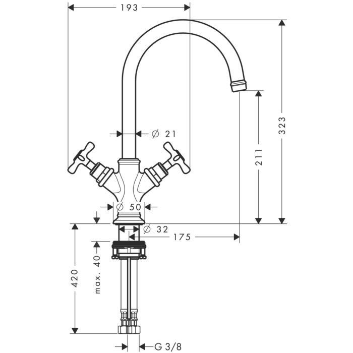 Смеситель для раковины Montreux Axor, шлифованный никель арт. 16502820