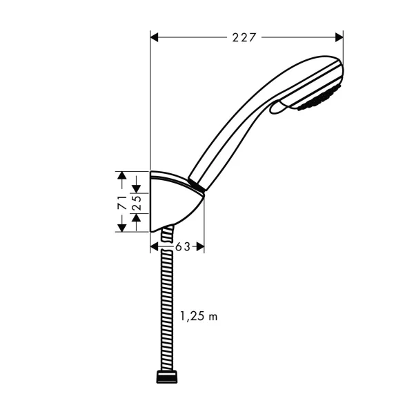 Душевой набор Vario с держателем и шлангом 125см Crometta 85 Hansgrohe, хром арт. 27558000