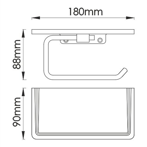 Держатель туалетной бумаги с полочкой для телефона WasserKRAFT арт. K-1525